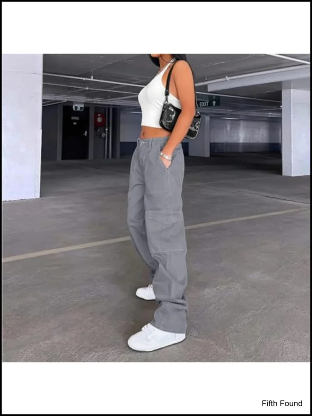 High Waisted Baggy Cargo Pants with 6 Pockets Y2K Streetwear